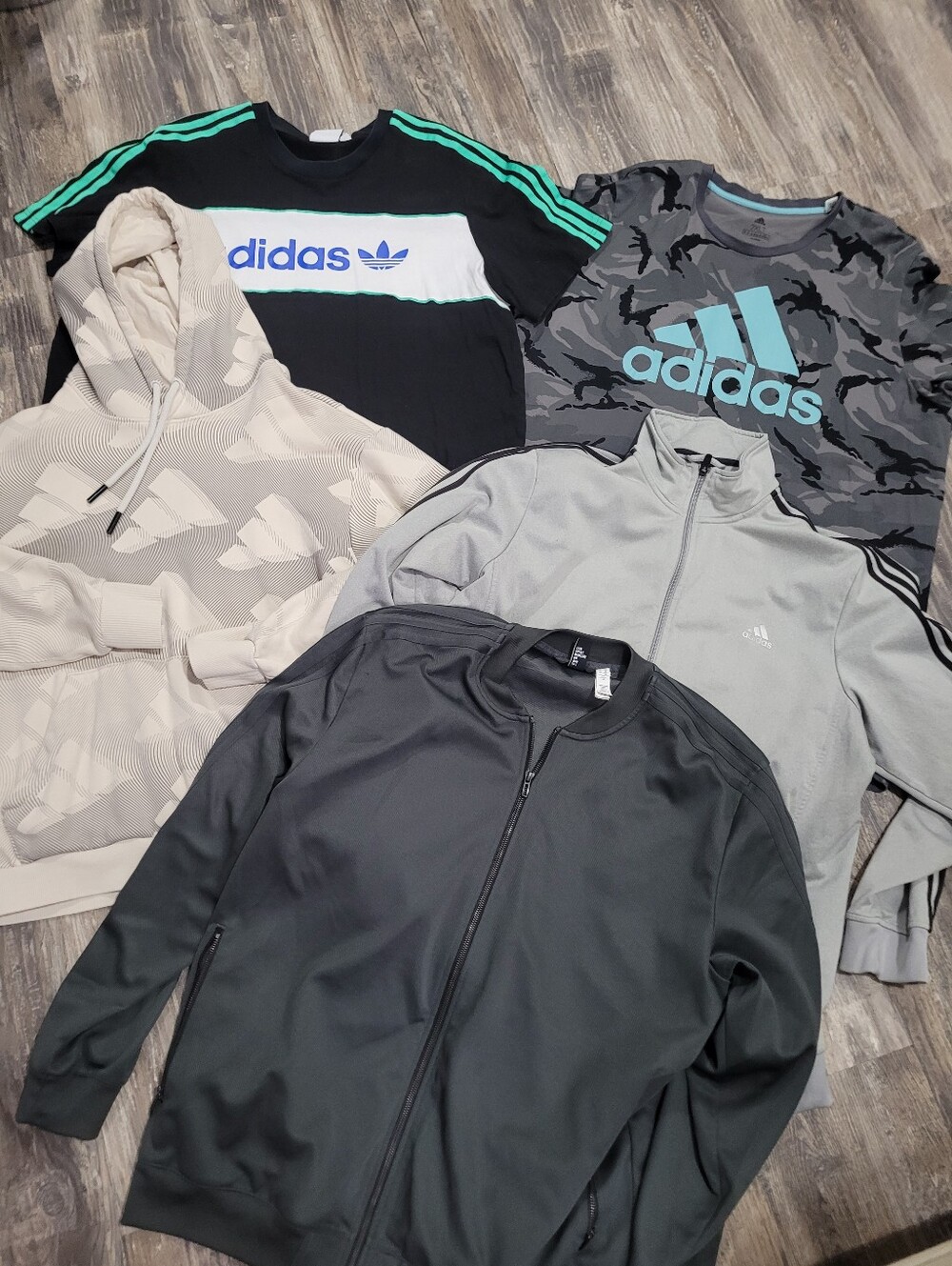 Lot of men's Adidas hoodie sweatshirt Track Jacket & shirts Sz 2XL